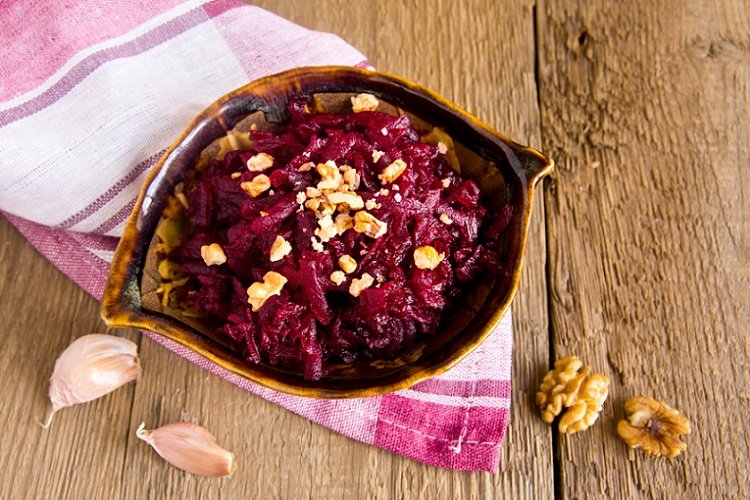 Pickled beets with nuts
