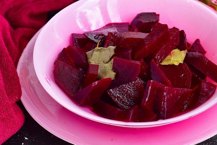 Beets marinated for cold borscht