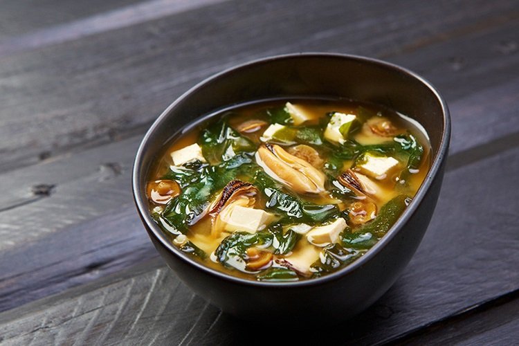 Miso soup with mussels
