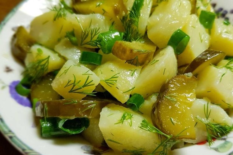 Pickled cucumber and potato salad