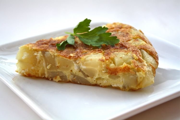 Potato omelette with cheese in the oven
