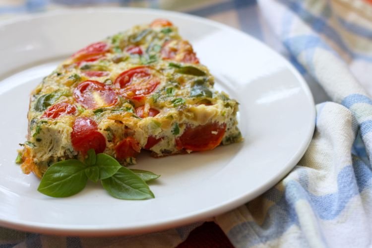Baked omelet with vegetables in the oven