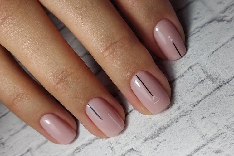 Nude manicure for short nails