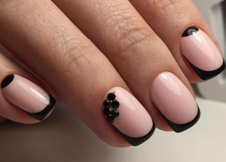Black French manicure
