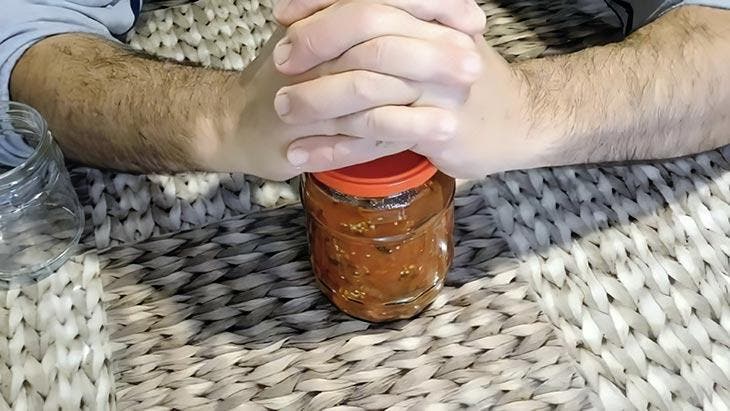 Open the jar with the palms of your hands