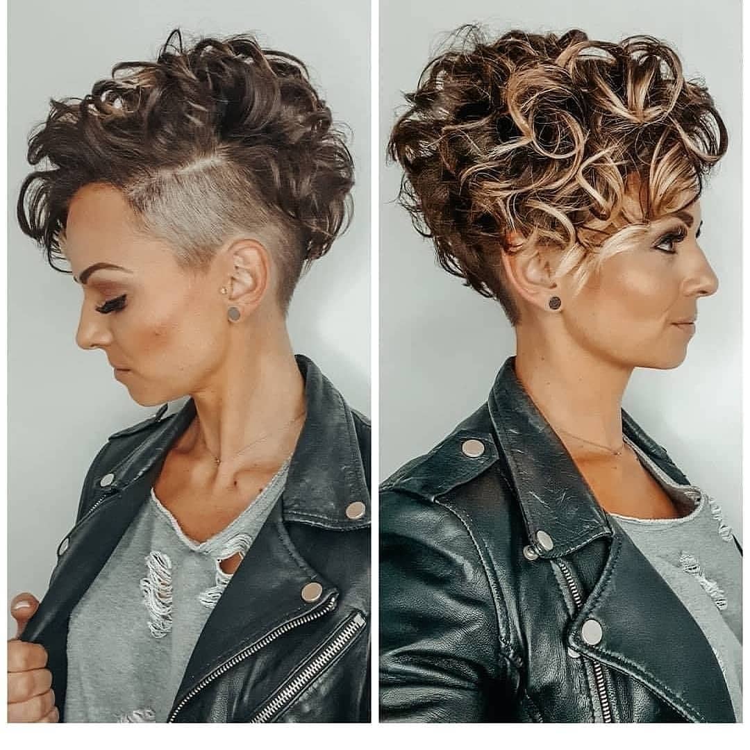 Haircut on the side for wavy and curly hair: 16 fashion ideas
