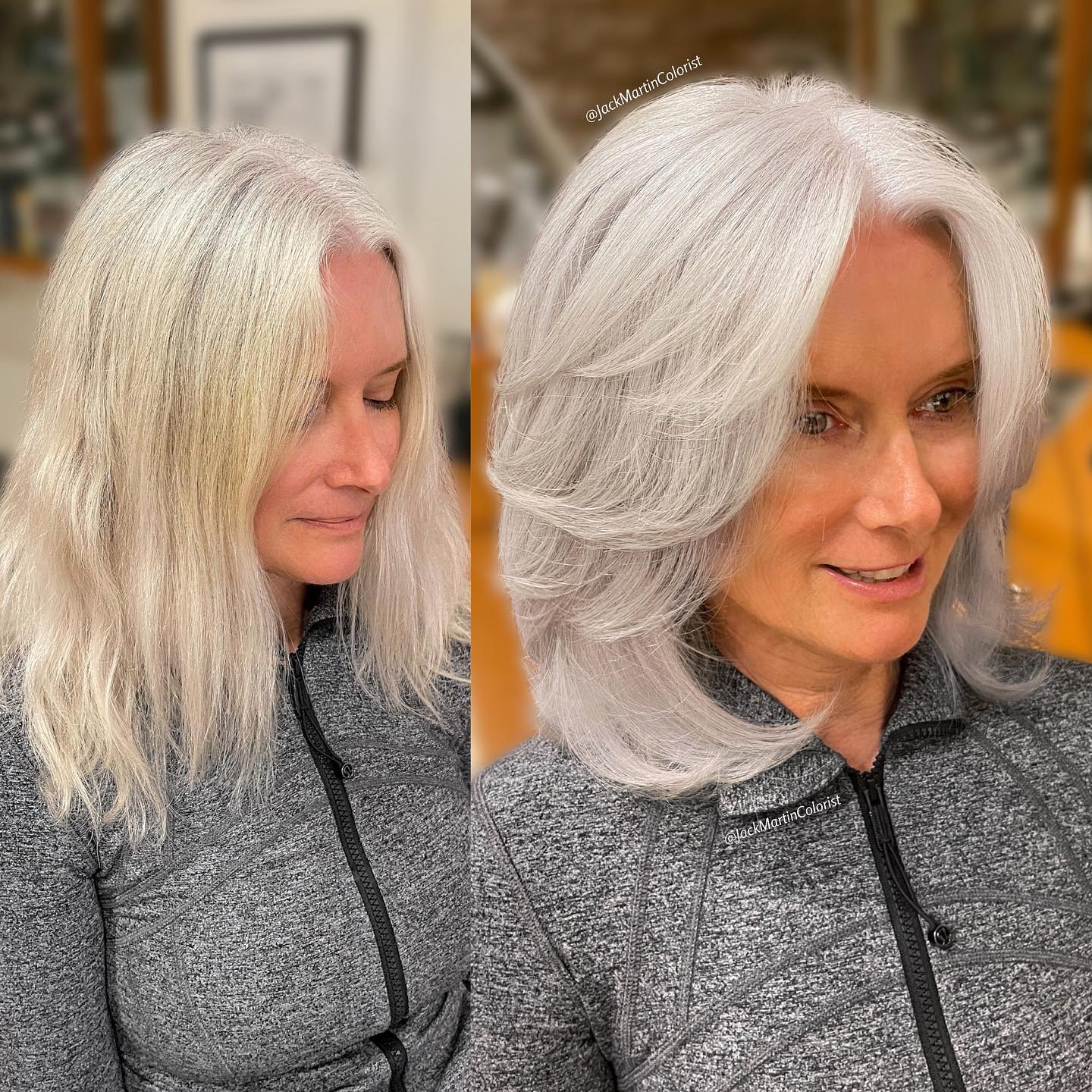 Staircase haircut for gray hair: 12 elegant and modern ideas